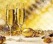 pic for Happy New Year snow over glasses of champagne HD 